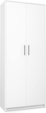 Багатофункціональна шафа Home Collective, біла, ширина 74 см, висота 180 см, з шістьма полицями та додатковим відділенням, картотечна шафа, побутова шафа, органайзер з МДФ