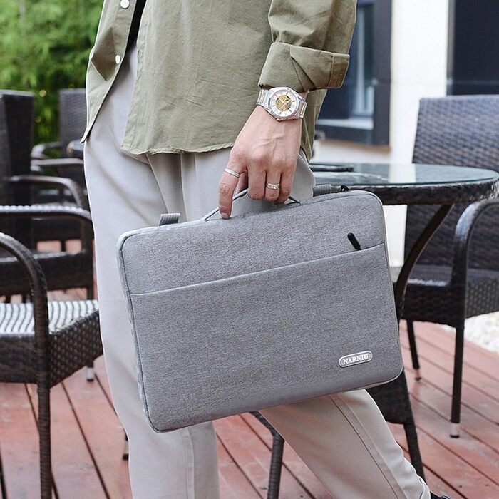 Сумка на плече для ноутбука 12 14 16 дюймів Водонепроникна сумка для ноутбука Міцний і легкий месенджер 16 сірий