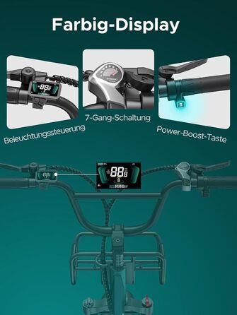 Чоловічий електровелосипед ENGWE з акумулятором 48 В 13 Аг, колесами 20 * 4,0 дюймів, 7-ступінчастою коробкою передач з РК-дисплеєм, двигуном 250 Вт та швидкістю 25 км/год, запасом ходу до 120 км L20/L20 Boost Black L20 BOOST