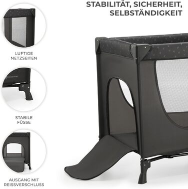 Дорожнє ліжечко Kinderkraft Joy Light, дитячі ліжечка, практичне, сучасний дизайн, невеликі розміри у складеному вигляді, сумка, сірий колір Joy light Light Grey