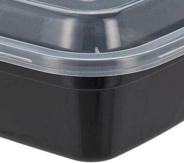 Набір контейнерів для приготування їжі, 10 шт., 1 секція, 1000 мл, придатні для мікрохвильової печі, герметичні, чорного кольору