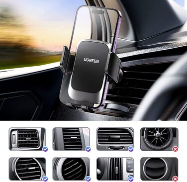 Тримач для мобільних телефонів Автомобільний 360 поворотний Тримач для мобільних телефонів Автомобільна вентиляція з металевим гач