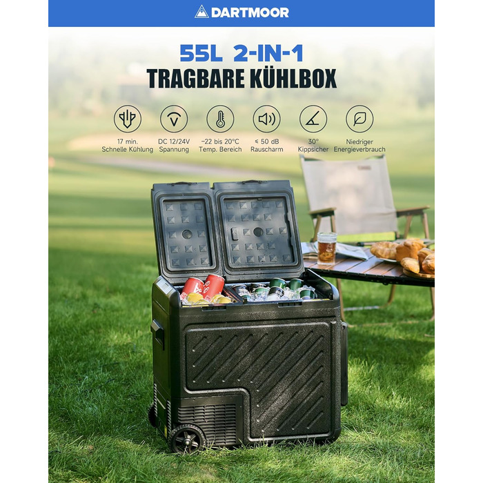 Автомобільний кемпінговий компресор cool box електричний 12/24V 230V автомобільний холодильник двозонний контроль температури доро