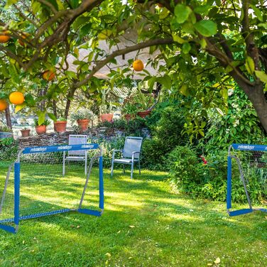 Футбольні ворота Relaxdays для саду, комплект з 2 шт. , для дітей та дорослих, 110 x 150 x 75 см (В x Ш x Г), металеві, міцні футбольні ворота, сині