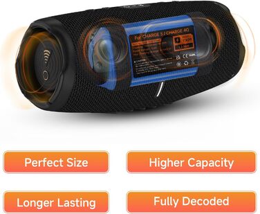 Замінний акумулятор 3,6 В/12000 мАг для JBL Charge 5, для бездротової Bluetooth-колонки JBL Charge 5, артикул GSP-1S3P-CH40 GSP-1S3P-CH4A Акумулятор GSP-1S3P-CH4D (не сумісний з JBL Charge 4)