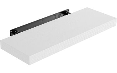 Настінна полиця STOREMIC, Білі настінні полиці 40 см, Комплект з 1 плаваючої полиці Біла, Сучасна декоративна полиця з лаконічним покриттям для спальні, кухні, офісу, вітальні тощо.