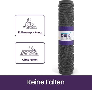 Килимок для вулиці DEXI, нековзкий, 60 x 90 см, миючий килимок для уловлювання бруду, водонепроникний, килимок для вхідних дверей, балконних або патіо дверей, сірий, 60 x 90 см (прямокутний)