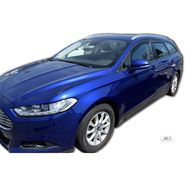 АВТОМОБІЛЕБУДУВАННЯ Вітровий дефлектор підходить для Mondeo 5-дверний з 2015 року універсал, дефлектори дощу Heko, тоновані, комплект з 4 шт. , передній, задній, аеродинамічний