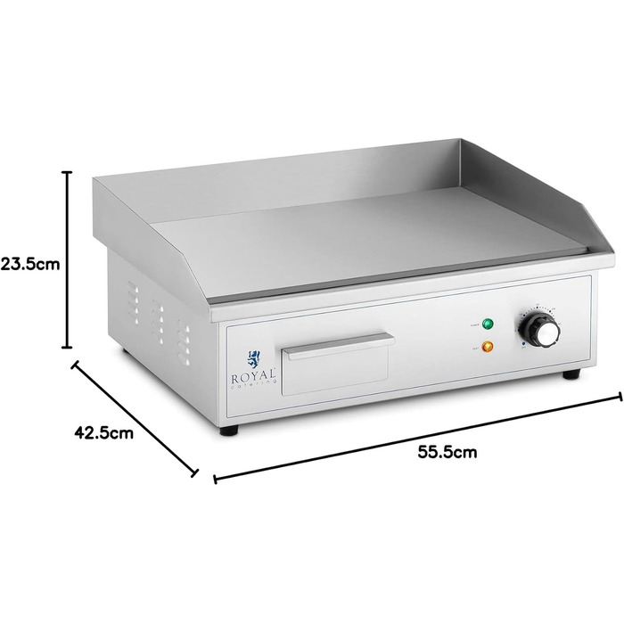 Електрична плита для гриля Royal Catering RCPG42-S 530 x 350 мм гладка 3,000 Вт Сковорода Сковорода електрична