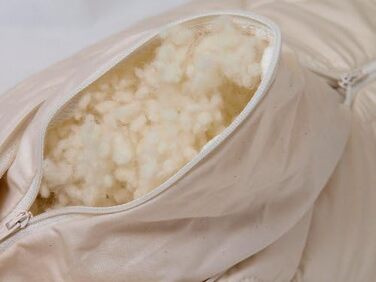 Подушка з органічної овечої вовни 80x80 см, подушка з наповнювачем з натуральної вовни, чохол 100 органічна бавовна, можна прати