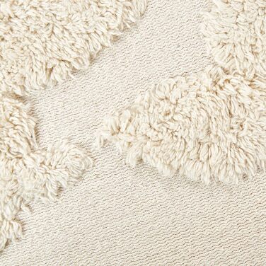 Пуф Beliani, бавовна, бежевий, 45 x 45 x 45 см, квадратний з наповнювачем з пінопласту, бохо, мультан