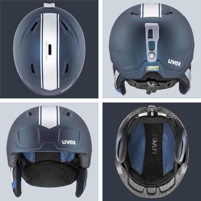 Надзвичайно легкий, безпечний лижний шолом з індивідуальним регулюванням розміру для дітей - Race Midnight - сріблястий матовий - 54-58 см