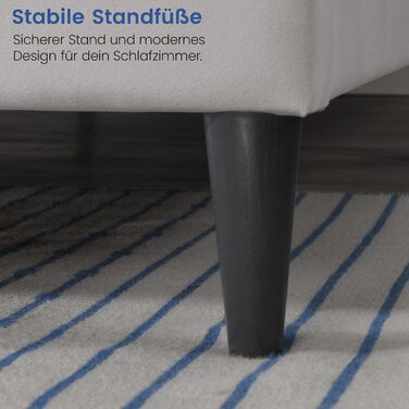 Ліжко Home Collective 140x200 см М&39яке ліжко з рейковою основою Каркас ліжка Двоспальне ліжко з м&39яким чохлом та м&39яким узголів&39ям з вертикальною стьобаною поверхнею Міцний каркас Високий комфорт сну Бежевий 140x200 см 140 x 200 см Бежевий (Стиль 