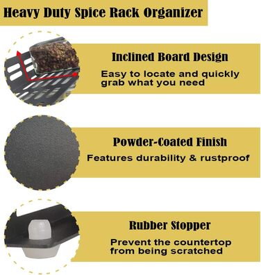 Рівнева полиця Spice для стільниці, шафи або настінного монтажу, 4 відділення для зберігання, 4-