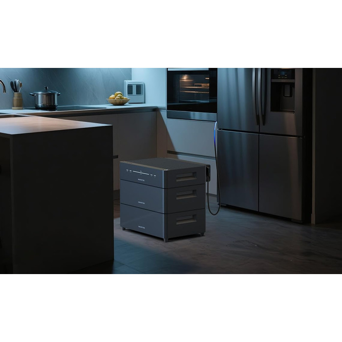 Балконна електростанція з накопичувачем, розширювальні акумулятори ємністю 2560 Втгод для Venus D, 6000 циклів зарядки, можливість розширення до 15,36 кВтгод, водонепроникний та пилонепроникний IP65, модульна конструкція 2,56 кВтгод (розширювальні акумуля