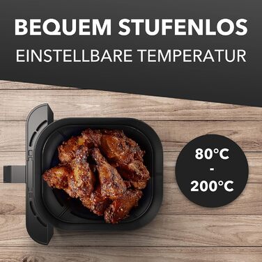 Фритюрниця Clatronic XXL - фритюрниця 5 л Гаряче повітря для смаження без жиру Мультипіч з нержавіючої сталі з цифровим сенсорним екраном Потік повітря на 360 Фритюрниця з 8 програмами ФР 3782 Ч