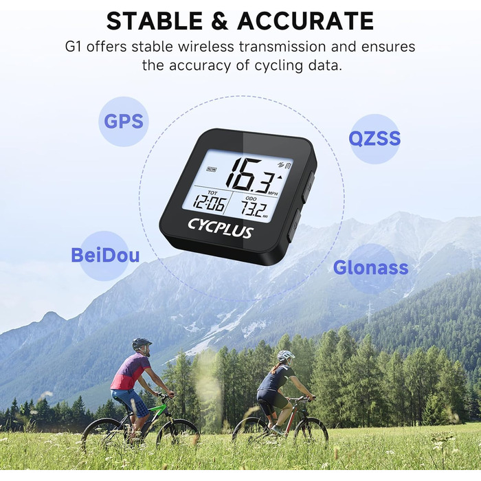 Велокомп'ютер CYCPLUS G1 GPS, Оновлений, IPX6, Пластик/Електроніка, Чорний
