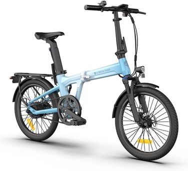 Складаний електровелосипед, ремінний привід, міський велосипед, автоматична 3-швидкісна внутрішня втулка, задній двигун, електровелосипед для жінок/чоловіків, схвалено німецькими правилами дорожнього руху (StVZO), синій, 20Ultra