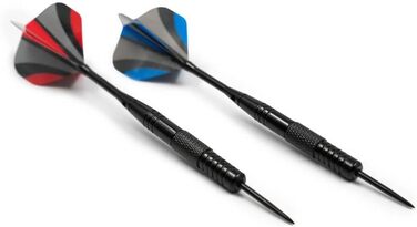 Покриття для мішні для дартсу - Розміри 45 x 45 x 4 см, включаючи 6 дротиків та підвісне обладнання Мішень для метання дротиків Чорний Сірий Синій