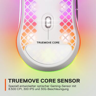 Ігрова миша з отворами на поверхні - Легка, водовідштовхувальна конструкція з пір'я - Оптичний сенсор TrueMove Core з роздільною з