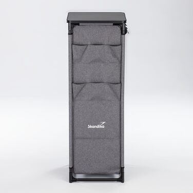 Кухня для кемпінгу Skandika Ruoka Висока шафа/кухонна шафа з мийкою та захистом від вітру та бризок, відділення для зберігання з полицями, сумка для перенесення, вулична кухня, кемпінгова шафа Вулична кемпінгова кухня, дорожня кухня 59 x 48 x 140 см