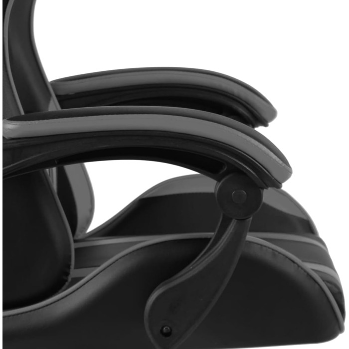 Ігрове крісло Чорно-сіре ігрове крісло зі штучної шкіри, модель 20522