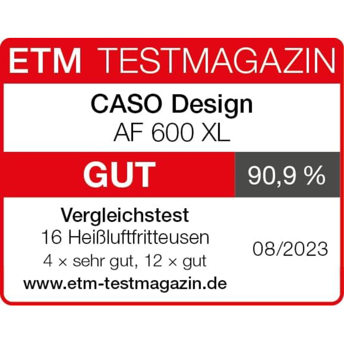 Велика фритюрниця з об'ємом кошика 6 л, 12 автоматичними програмами, сенсорним керуванням, таймером від 1 до 60 хвилин, знімним кошиком для смаження (можна мити в посудомийній машині), 600 XL -