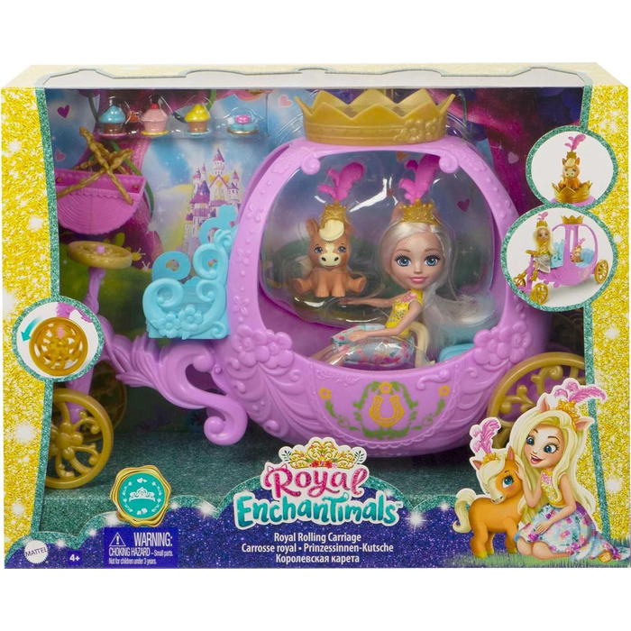 Ігровий набір Каталка для принцес (20,5 см), з колекції Royals, лялька поні Peola та фігурка тварини, 7 аксесуарів, чудовий подару