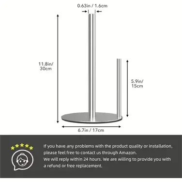 Тримач для кухонного рулону Vialex B09KNDHMC1, сріблястий