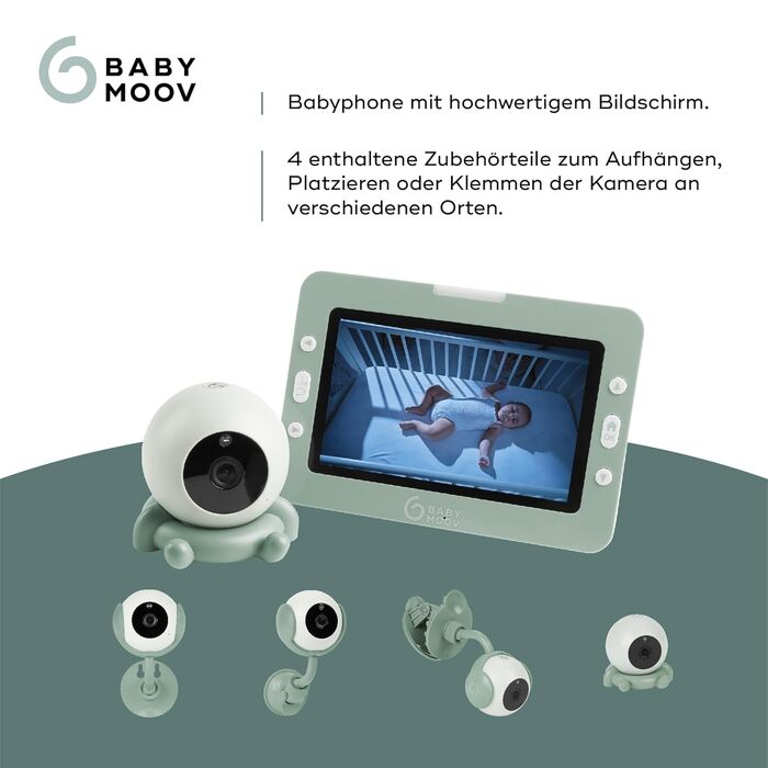 Монітор Babymoov з камерою YOO GO PLUS HD, 5&39 дисплей у HD якості 720px, 8 годин автономної роботи, Sleep Technology