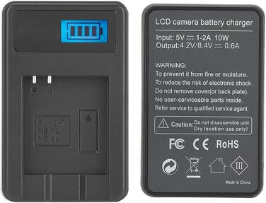 Зарядний пристрій Nikou NB-4L/8L з РК-дисплеєм, простий зарядний пристрій, USB-зарядний пристрій 5V 1-2A 10W