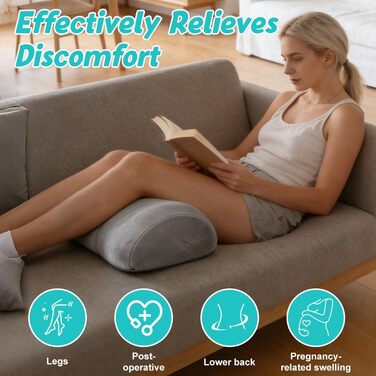 Подушка для колін, подушка для підняття ніг, подушка для ніг, подушка для колін для сну, ергономічна подушка з позиціонування з піни з пам&39яттю форми для колін та ніг (світло-сіра)