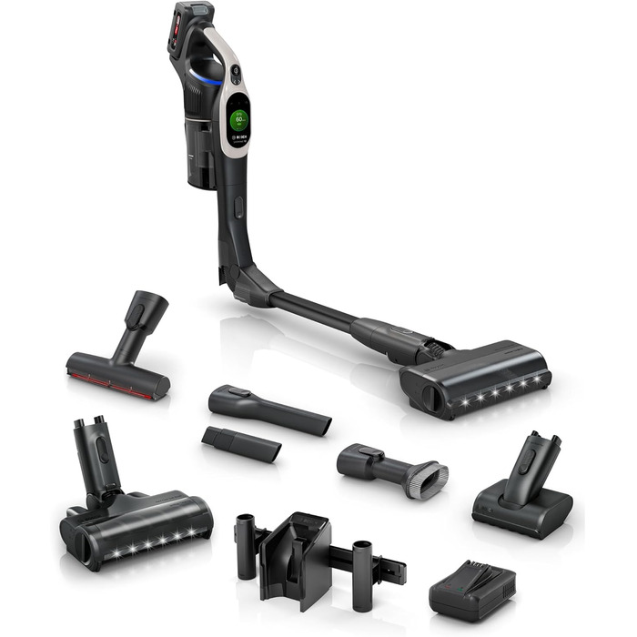 Акумуляторний пилосос Bosch Unlimited 10 BKS1051GQC, бездротовий, технологія MicroCleanTM, TFT-дисплей, стиснення пилу, система фі