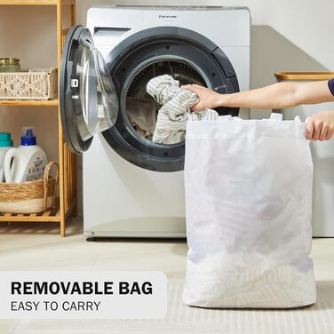 Кошик для білизни з кришкою 48 л Кошик для білизни вузький з мішком для білизни складаний сортувальник для білизни дерев'яний бамб