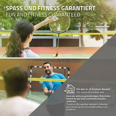 Сітка для бадмінтону Hauki, тенісна сітка 400 см/500 см, чорна/синя, висота 156 см, комплект сітки для воланів, 3 волани, сумка для перенесення, міцна залізна рама, портативна волейбольна сітка, тренувальна сітка для приміщень та вулиці, чорна, 500 см