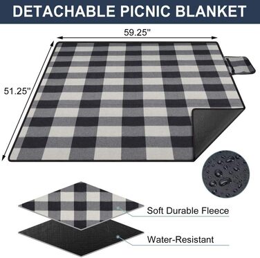 Ізольований пікніковий рюкзак HappyPicnic для 4 осіб з повним набором посуду, містким відділенням-холодильником, тримачами для пляшок та великим водонепроникним килимком для пікніка