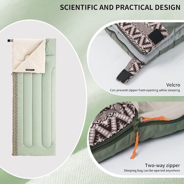 Спальний мішок Naturehike, ідеальний для дорослих та дітей, водонепроникний, легкий, з ковдрою, спальний мішок на 3-4 сезони для кемпінгу, подорожей, активного відпочинку на свіжому повітрі, 190 x 75 см, зелений, лівий