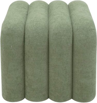 Комплект із 2 сучасних підставок для ніг, низькі пуфи, темно-зелений колір, поліестерова тканина МДФ, предмети домашнього декору, для дивана - Розміри ВxШxГ 40 x 38 x 40 см - Арт. RE7062