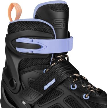 Набір SPOKEY Quattro 4-в-1 Роликові ковзани/Роликові ковзани/Трискейти/Ковзани для льоду, РЕГУЛЬОВАНІ для дітей та підлітків Роликові ковзани, що трансформуються в роликові Розміри 30-33, 34-37, 38-41 Чорний/Фіолетовий 38-41