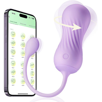 Віброяйце Seekheart 2 в 1, з додатком, 9 режимів вібрації та 360° обертання, для стимуляції клітора та G-точки