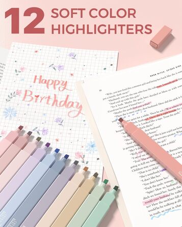 Набір шкільного приладдя Four Candies, 56 шт., естетичне, з пеналом, 6 кольорових кулькових ручок, 12 пастельних маркерів, 5 гелевих ручок з чорним чорнилом, 9 механічних олівців 0,5-2,0 мм (рожевих)