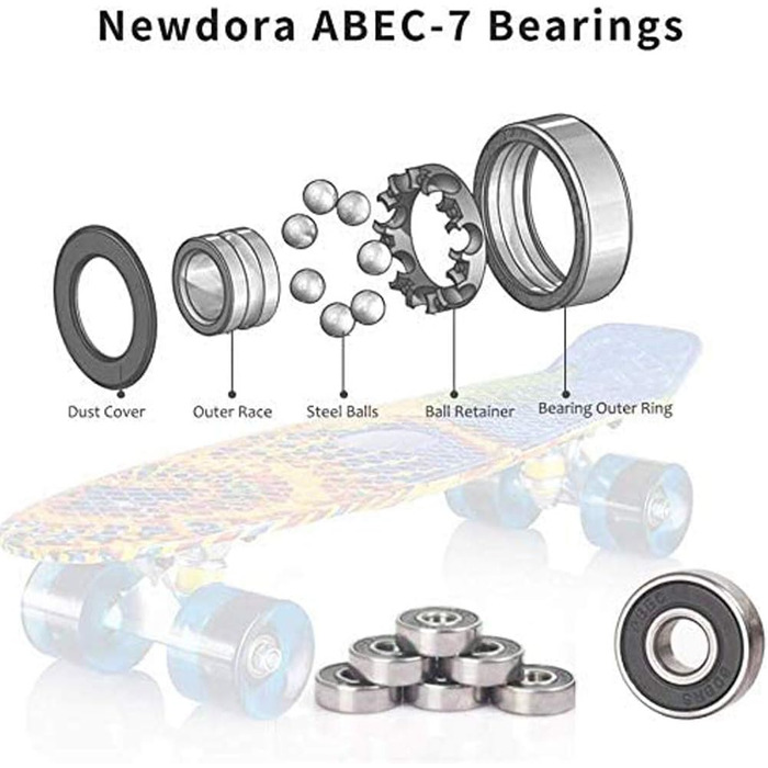 Комплект скейтбордів Sumeber Mini Cruiser 22 дюйми із світлодіодними колесами для дорослих, дітей та початківців - подарунок на день народження Galaxy