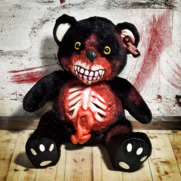 М'яка іграшка Zombie Teddy XXL, 30 см, чорний
