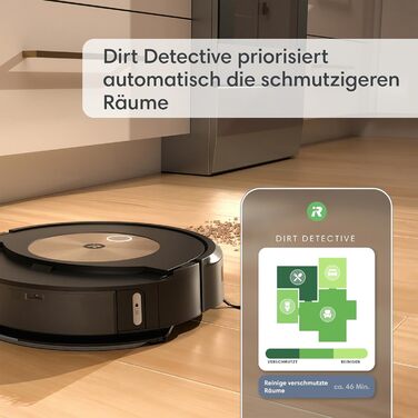 Робот-пилосос iRobot Roomba Combo j9 з автоматичним всмоктуванням/заправкою, картографуванням, навігацією PrecisionVision, 4-ступінчастим прибиранням, виявленням/уникненням об'єктів, сумісний з голосовим помічником