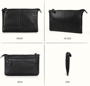 Жіноча сумка-клатч befen з натуральної шкіри, маленький кроссбоді, з RFID-блокуванням, блискавкою, плечовим ремінцем та ремінцем на зап&39ястя, чорного кольору