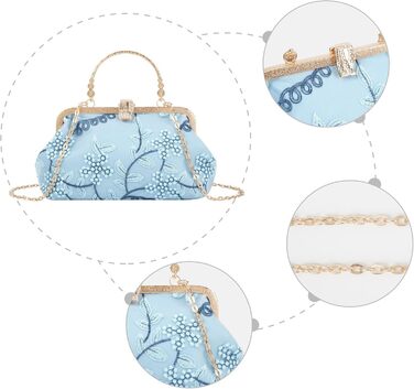 Сатеневий клатч для вечірки та особливих подій, блакитний (08301)