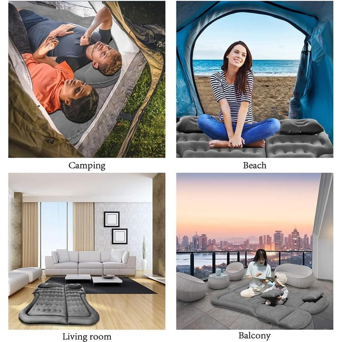 Автомобільний матрац для Ford Kuga (2015-2020), надувний матрац для позашляховика, надувний матрац для кемпінгу, аксесуар для активного відпочинку на природі в подорожах, B/Чорний звичайний B/Чорний