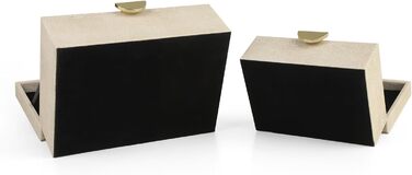 Шкатулки для коштовностей HofferRuffer зі штучної шкіри, декоративні шкатулки для зберігання аксесуарів, органайзер із золотистою фурнітурою, класична веганська шкіра, набір з 2 шт. (світло-сірий)