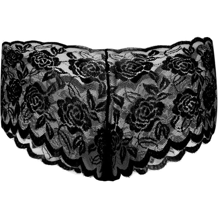 Сексуальна чоловіча нижня білизна Шовковисті мереживні труси Sissy Pouch Crossdress Panties Bikini Sexy for Men Babydoll G-string Sheer Garter Thong Underwear Nightwear M Black