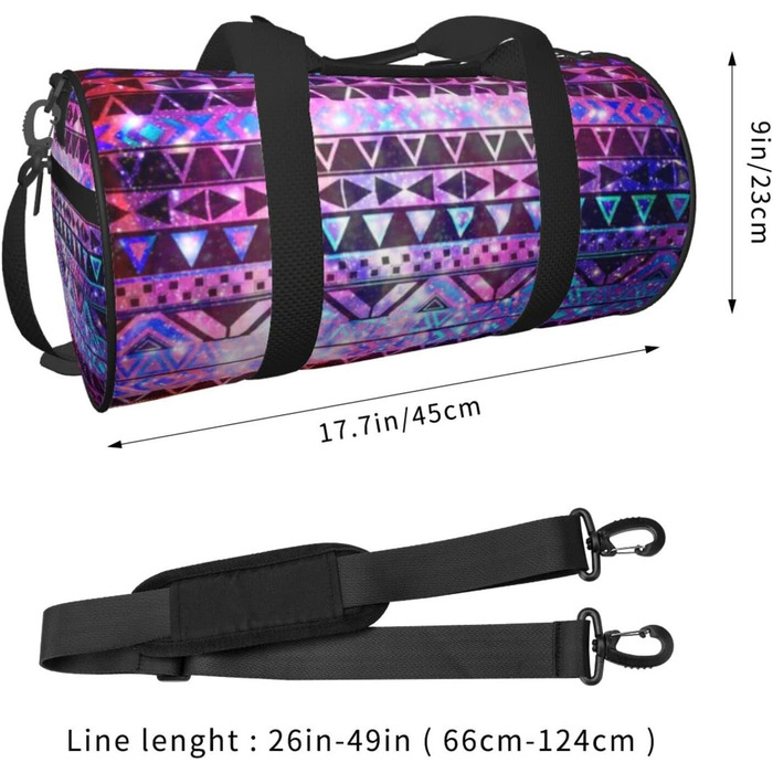 Спортивна сумка-мішок для подорожей, блискучий принт, чорна, універсальний розмір